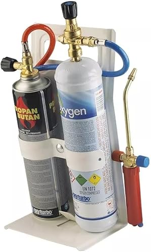 Kit cannello saldatura Oxyturbo Turbo set 30 + 1 Bombola ossigeno per saldatura da 930 ml 110 bar attacco M12X1RH-IT+ 1 Cartuccia per cannello propano/butano 30/70% da 330 gr - Honorern