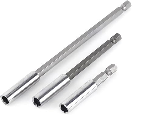 Fixinus Set di 3 punte magnetiche, attacco esagonale da 1/4', supporto magnetico per trapano elettrico, set di punte per trapano elettrico, 50/100/150 mm - Honorern