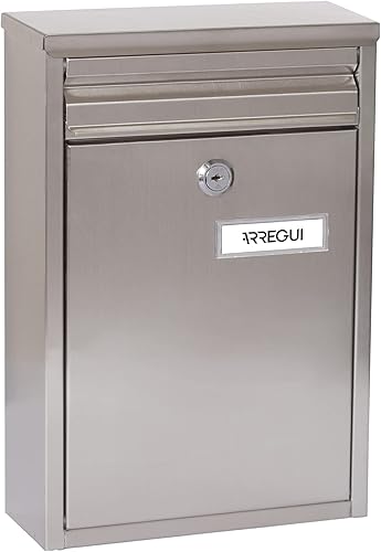 ARREGUI Zaguán E5757 Cassetta Postale Individuale in Acciaio Inossidabile, Cassetta Postale o Raccogliposta, Con 2 Feritoie, Cassetta Postale Da Esterno, Dimensione S(DIN A5), Facile da Montare, Inox - Honorern