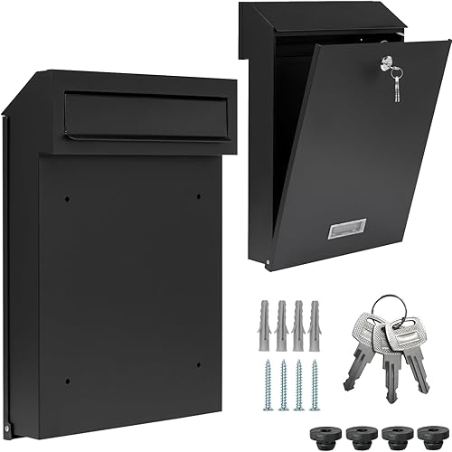 Cassetta delle lettere per recinzione, formato C4, recinzione posteriore a doppia asta (grigio antracite opaco RAL 7016) - Honorern