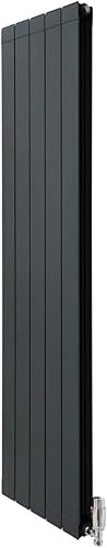 Radiatore di Design in Alluminio 1800mm x 475mm Verticale Doppio Pannello Piatto A Colonna Termosifone Moderno Leggero Grigio Antracite Spazzola Kit di Fissaggio Staffe Inclusi - Honorern