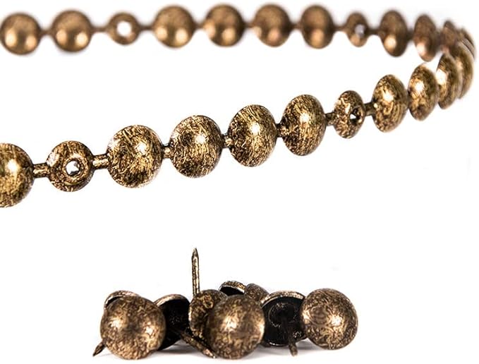 5 x Liste e Bullette per Divani e Sedie colore Oro Anticato 11mm con 18 Chiodi - Tappezzeria - Honorern