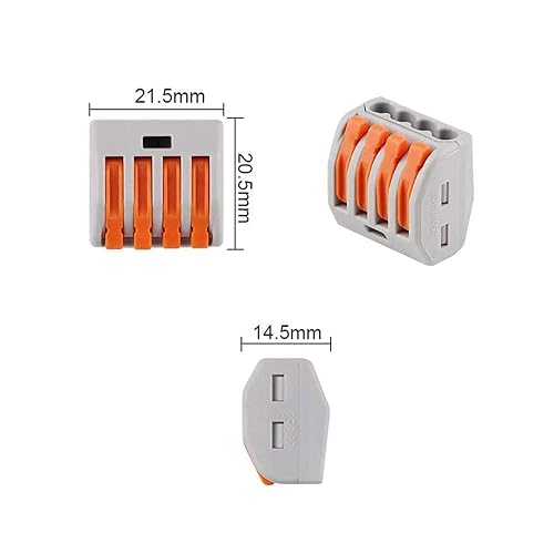 18 Pezzi PCT-214 Leva-Dado Cavo Connettore, 4 Porte Conduttore Compatto Connettore, Morsettiera Connettore Molla, Morsettiera Cavo Connettore Rapido - Honorern