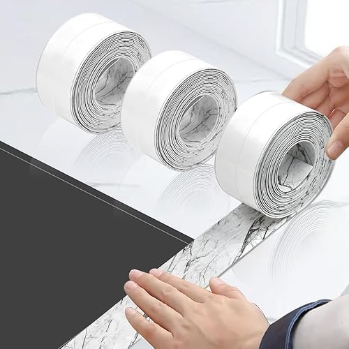 2 Rotoli Nastro Sigillante Lavello,Striscia Sigillante per Vasca da Bagno,Nastro Adesivo Sigillante in PVC, Striscia di Tenuta per Bordo Vasca da Bagno per Cucina,Lavandino(3,8 cm x 3,2 m) - Honorern