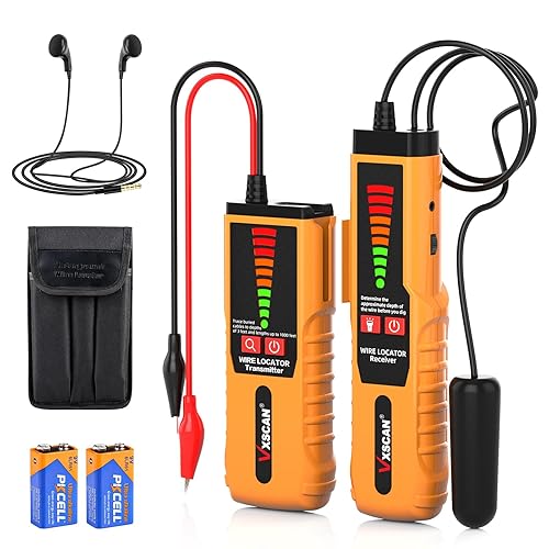 VXSCAN F04 F04 - Tester per cavi con auricolare, tracciatore di fili sotterranei non distruttivo per individuare fili e fili di irrigazione per recinzioni per animali - Honorern