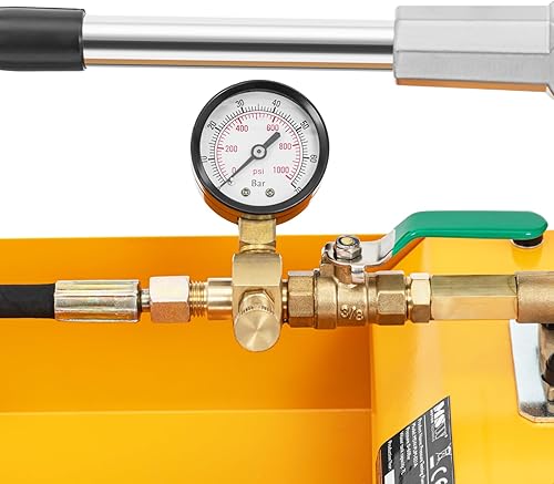 MSW Pompa prova impianti 60 bar 2 valvole 16 ml Serbatoio acqua: 7 litri Pompa di prova manuale Pompa collaudo impianti - Honorern