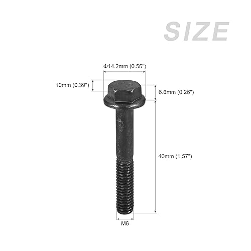 METALLIXITY Flangiati Esagonali Testa Bulloni (M6x40mm) 5pz, Esagonali Flangia Bullone Mezzo Filetto Vite - per Casa Costruzioni Hardware Fissaggi - Honorern