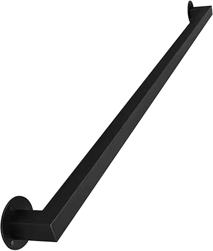 Corrimano Neri per Scale, ringhiere per corrimano per Scale, corrimano Antiscivolo a Parete per soppalchi Interni di casa, gradini, Scale in Ferro battuto(80cm) - Honorern