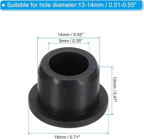 17mm Diametro Tappi di Gomma per Fori, 8pz Tappi per Fori Rotondi in Gomma Siliconica per 16mm Fori, Nero - Honorern