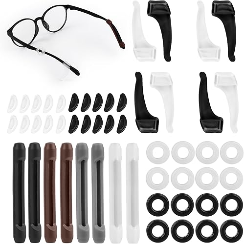 26 Paia Ferma Occhiali, Naselli Antiscivolo per Occhiali, Gommini Antiscivolo, Gancio Ear Grips con Gancio, Supporto per Orecchio per Orecchie, Naselli, Manicotto, per Occhiali da Sole e da Lettura - Honorern