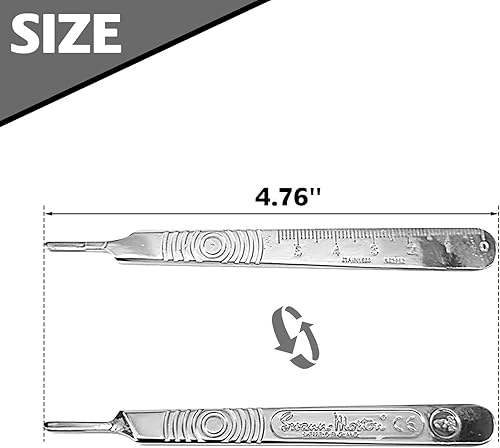 Manico per Bisturi in Argento Da 1 Pezzo, Manico in Acciaio Al Titanio, Utensile Da Taglio per Metalli, Accessori per Bisturi, Robusto Manico in Metallo, Manico Graduato - Honorern