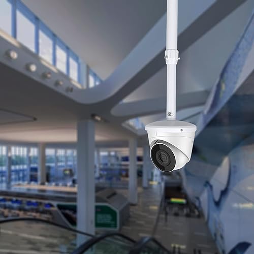 WiTi Base 6 Pollici Estensibile Staffa Montaggio su Palo per Telecamere IP CCTV,40CM-60CM Palo Montaggio Regolabile per il Sistema Telecamere Sorveglianza di Sicurezza,Metallo Solido - Honorern