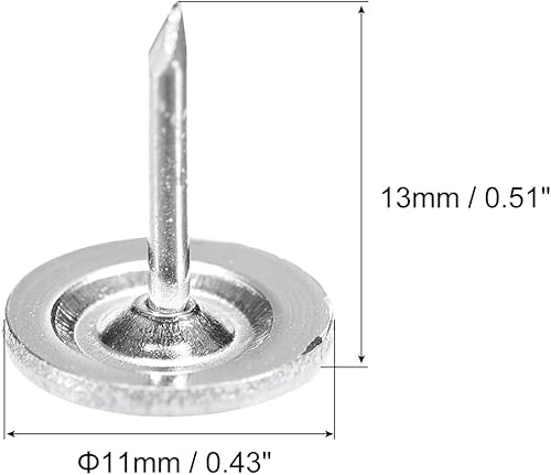 100 Pz Chiodini per Tappezzeria, Testa Piatta da 11mmx13mm per Mobili Decorativi, Chiodi per divani e Testiere, Bianco - Honorern