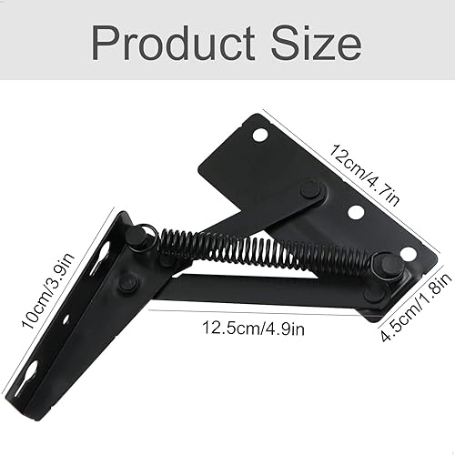 Cerniera Per Sollevamento Sollevabile Cerniere - Per Porta, Divano, Letto Pieghevole, Supporto Coperchio, Cerniere Per Mobili A Molla, Accessori Per Mobili, Nero, 2 Pezzi - Honorern