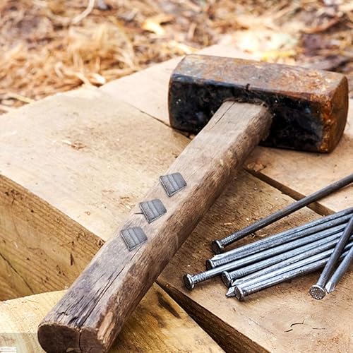 6 Pz cuneo fisso cuneo di in metallo cuneo da giardino in ferro cuneo spaccalegna rastremazione del cuneo ' cunei di sicurezza con manico tondo kit cuneo Grey - Honorern