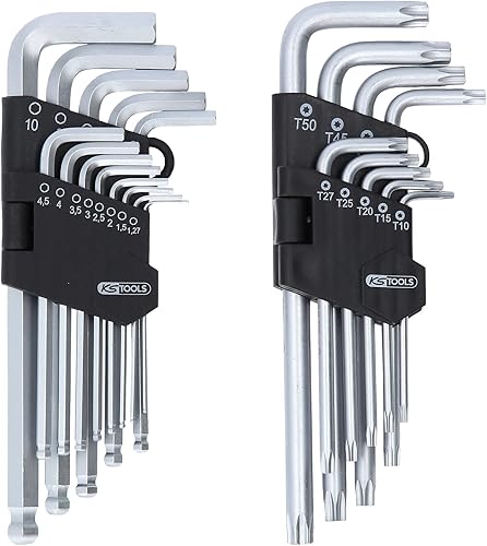 KS Tools 151.4000 - Set di chiavi a brugola angolare Torx, esagonale, 22 pezzi - Honorern