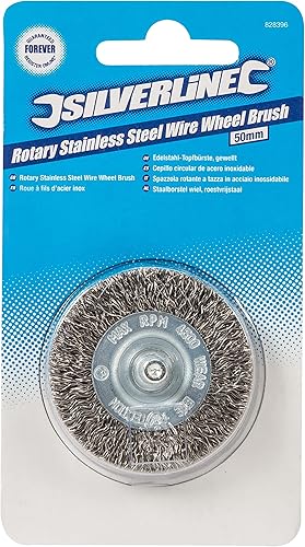 Silverline 828396 - Spazzola rotante in filo di acciaio inox, 50 mm - Honorern