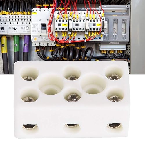 10pcs 3 Vie Morsettiera in Ceramica 24A Ceramica Morsettiera Connettore Filo Morsetti Resistente Alle Alte Temperature, 1,32x0,70x0,61 Pollici - Honorern