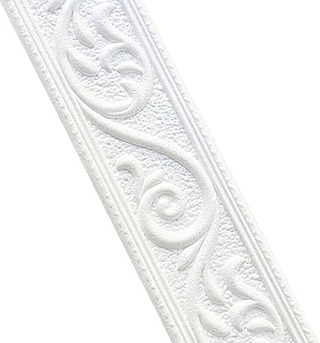 Striscia adesiva per bordo della parete, linea di vita, linea di battiscopa, autoadesiva, bordo in schiuma, impermeabile, 3D, goffrato, autoadesivo, 230 x 5 x 0,4 cm (argento e grigio) - Honorern