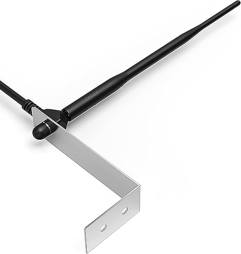 Antenna Universale per Cancello Automatico 433.92 MHz compatibile per Ricevitori e Automazione Porta Garage incluso la Staffa e Cavo Schermato RG174 - Honorern
