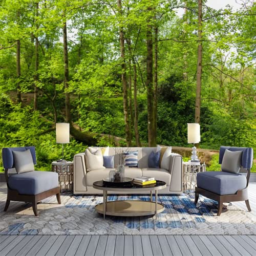 Carta da Parati 3D Giungla Tropicale Con Fiume, Quadri Murali Flusso Nella Giungla, Sfondo Murale 400 x 280 cm - per Camera letto, Soggiorno - Honorern