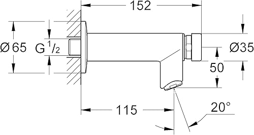 GROHE 36268000 Euroeco Cosmopolitan T Rubinetto per Incasso Doccia con Autochiusura a Tempo - Honorern