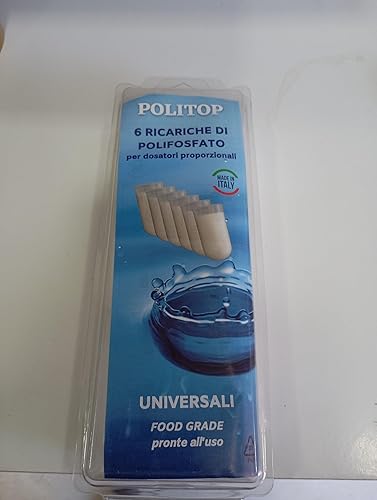 CRISTAL-FOSS Ricariche universali per dosatori di polifosfato in polvere da 1/2 pollice, 6 pezzi, Blu, Resina, Rotondo - Honorern