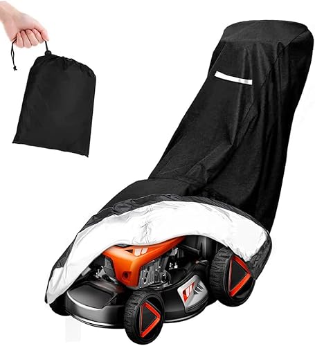 Copertura universale per tosaerba in poliestere Oxford 210D, impermeabile, antivento, resistente ai raggi UV, Copri Tagliaerba per tosaerba con coulisse e custodia (193 x 108 x 66 cm) - Honorern
