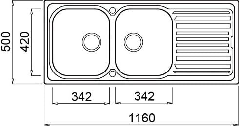 Elleci Osaka 500 Lavello, Satinato - Honorern