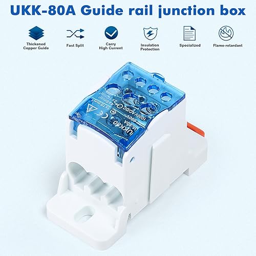 Scatola di Distribuzione su Guida Din, UKK-80A Morsettiera su guida Din Scatola di distribuzione Connettore cavo elettrico Scatola di giunzione di alimentazione universale per armadi ad alta tensione - Honorern