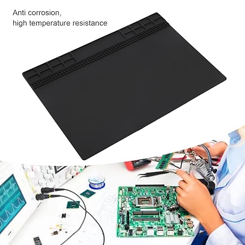 Tappetino per Stazioni di Saldatura in Silicone, Tappetino per Riparazione Elettronica Resistente Al Calore, Cuscinetto in Silicone con Isolamento Termico Antiscivolo per Saldatura, Riparazione - Honorern