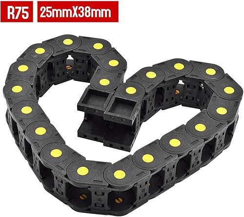 Catena di traino in plastica tipo aperto con terminali R75 25 x 38 mm L1000 mm per fresatrici elettriche CNC - Honorern