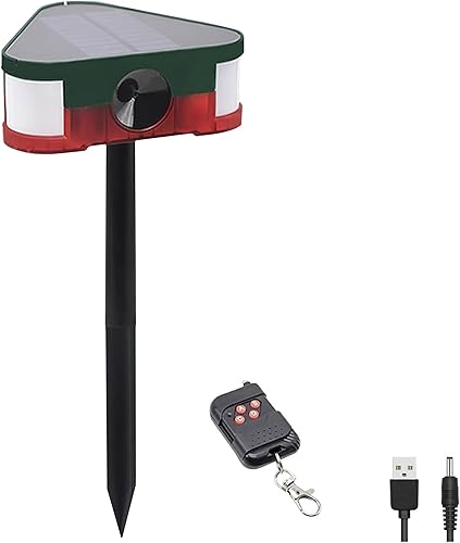 QXMH Allarme sensore di movimento solare per esterni: allarme rilevatore di movimento a ultrasuoni a 360 ° con telecomando, altoparlanti super potenti 3x129dB, 4 modalità e carica USB (2 pezzo) - Honorern
