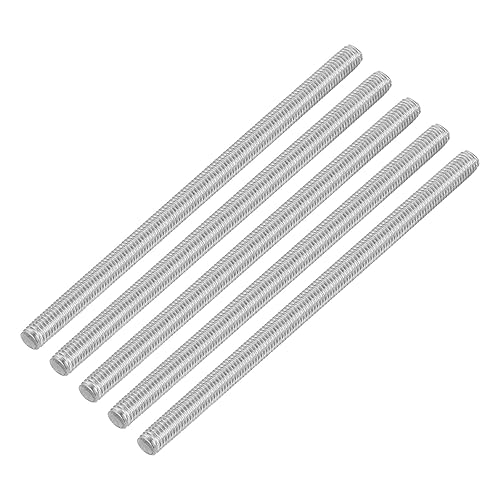 5pz Asta Filettata Intera, M5 x 100mm Acciaio Inossidabile 304 Borchie Barra Filettatura Destra M5-0.8 Filo di Pece per Assemblaggio Mobili Macchinari - Honorern