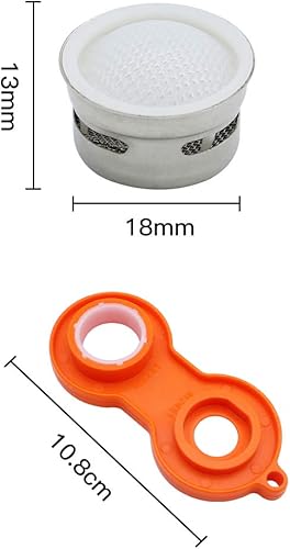 DXLing 16 Pezzi Rompigetto Interno Aeratore Generale Filtro Rubinetto Ottone Placcato in Cromo con Filtro in Plastica ABS con Chiave Filtro Rubinetto Accessori Aeratore del Rubinetto Universale Cucina - Honorern