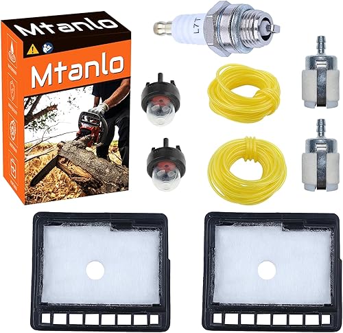 Filtro Aria Kit 13031039132 per Echo CS-300 CS-301 CS-305 CS-306 CS-340 CS-341 per Motosega con Filtro Aria + Filtro Benzina + Candela di Accensione+Tubo Olio + Pera di di - Honorern