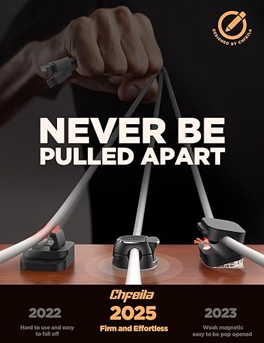 8Pack Organizzatore di Cordoncini [Doppia Molla & Clasp] [Stabilità Massima] Clip di Cavi, Detentore di Cordicelle di Chfeila, Gestione di Cavi da Scrivania, Organizzatore di Cavi Adesivi per - Nero - Honorern