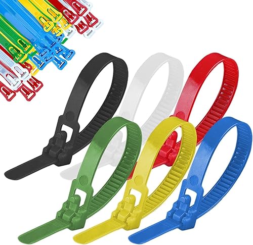 Fibbia autobloccante, cinghia con fibbia autobloccante - Fascette per cavi in nylon ad alta resistenza | La confezione da 100 sono fascette per cavi, fascette per cavi riutilizzabili, fascette per - Honorern