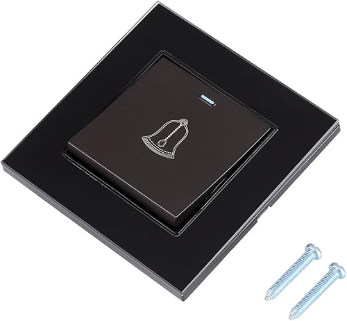 Pulsante Campanello da Esterno,Interruttore da Esterno, Campanello Esterno con Viti, 220~250 V, Pulsante del Campanello da Parete Esterno (nero) - Honorern