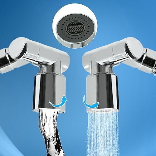 Braccio meccanico del rubinetto rotante a 360°, regolazione a due velocità, prevenzione schizzi di bolle, forte aumento della pressione, rubinetto universale, inclusi strumenti di smontaggio e - Honorern