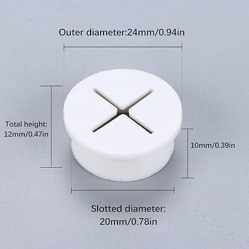 Passacavo Silicone Flessibile,Passacavi Rotondo Bianchi Passacavi,Scrivania Passacavo,per Scrivania Copriforo per Cavi per Ufficio Casa Posto di Lavoro,6 Pezzi - Honorern