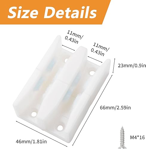 Guida inferiore per porta scorrevole della doccia, confezione da 2 guide in plastica per porta scorrevole in vetro con lanugine grigia da 7/40,6 cm, adatta per sistemi di porte scorrevoli - Honorern