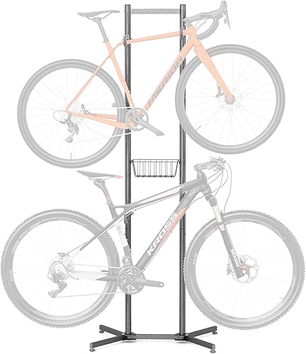 CXWXC Supporto per 2 biciclette,portabici da terra, portata fino a 50 kg/110 pound per bicicletta, per interni ed esterni - Honorern