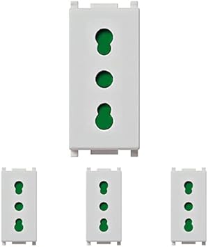 Vimar 0R14203.SL Plana Silver Presa a muro con protezione SICURY, 2P+T 16A P17/11 Silver - Honorern