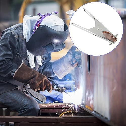 Terra Saldatura Morsetto, Elettrodi Per Pinza Di Massa Saldatrice Ottone A Shape Portaelettrodo Earth Clip Morsetto a Forma Cavo Messa Saldatore Manuale La Maggior Parte Delle Saldatrici 300A - Honorern