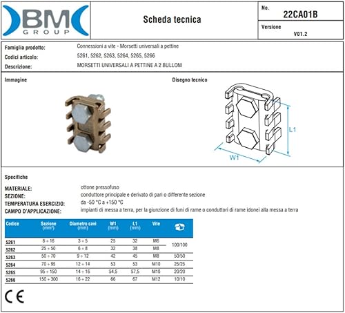 Morsetto per Hardware 6-16mmq Bullone 5251 - Honorern