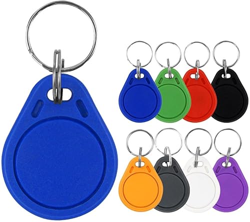 UID Portachiavi RFID modificabile, token chiave, tag NDavid, riscrivibile, controllo accessi, chiave di accesso alla porta per copia o clone, 13,56 MHz, 30 pezzi, colori assortiti - Honorern