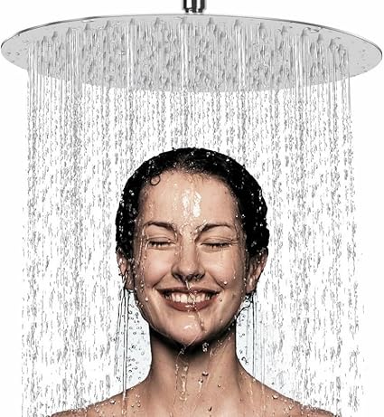 Soffione Doccia a Pioggia in Acciaio Inox, Docce Fisso Piazza 20 CM, Soffione Doccia Anticalcare, Docce Fisse Alta Pressione da 8 Pollici, Testa Doccia Regolabile 360° - Honorern