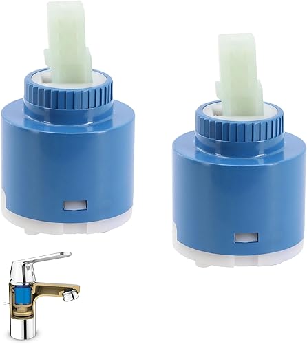 Cartuccia in Ceramica 35 mm, 2 PCS Rubinetto Miscelatore, per Monocomando Bassa 35mm, Doccia, Cucina, Bagno, Bidet - Honorern