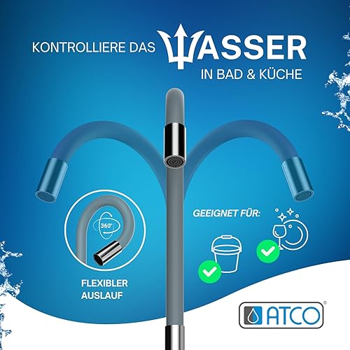 Rubinetto per lavello da cucina, con beccuccio a S, 3/4', colore: grigio - Honorern